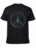 Peace Sign Graphic T-Shirt - Black Casual Tee product image 1