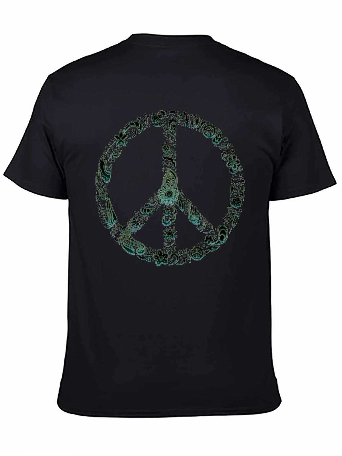 Peace Sign Graphic T-Shirt - Black Casual Tee product image 1