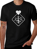 Rustic Tree Heart Graphic Tee - Black product image 1