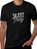 Silent Party Graphic Tee - Black Cotton Blend product image 1