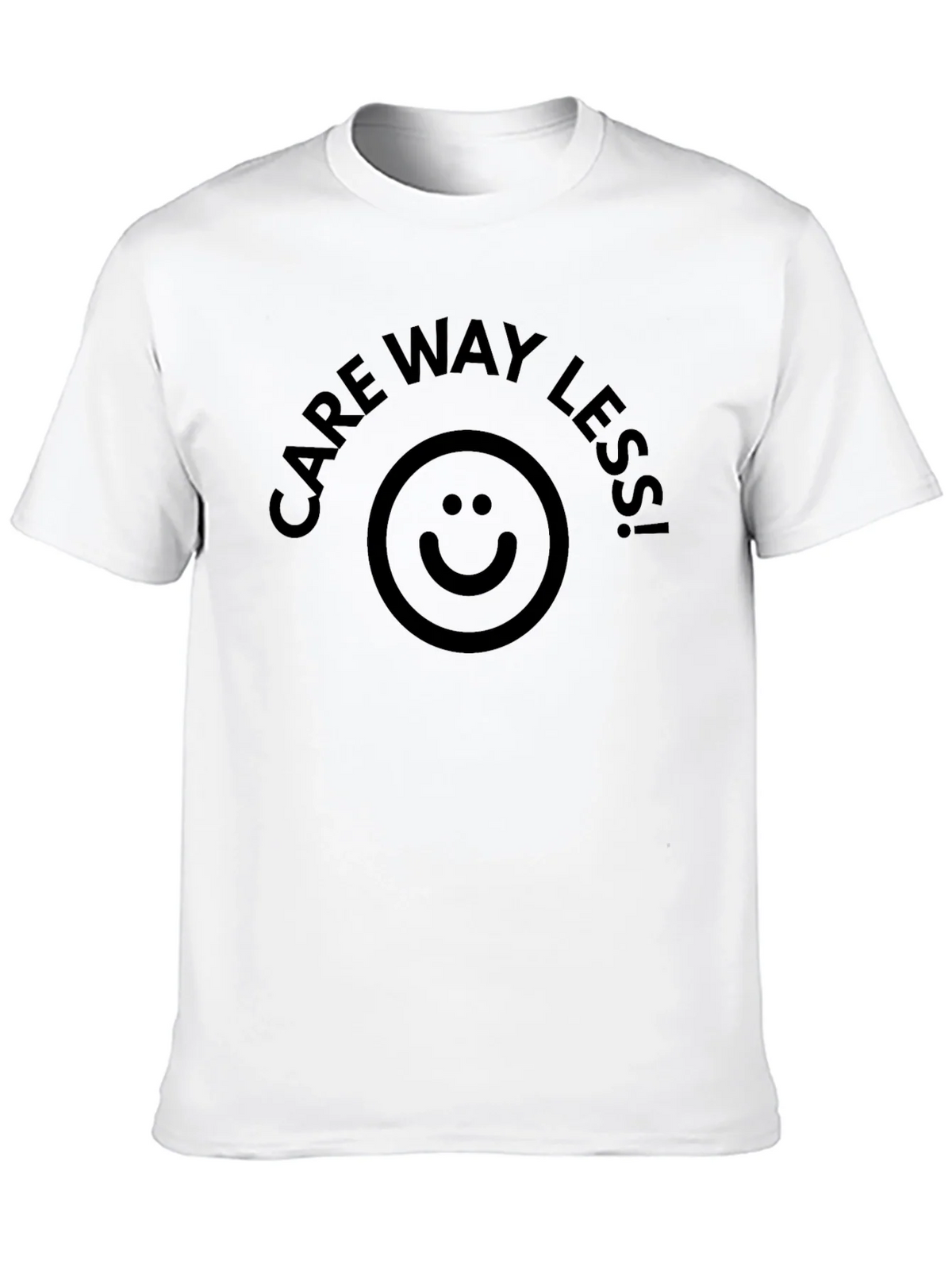 Care Way Less Black T-Shirt with Smiley Face Design product image 3