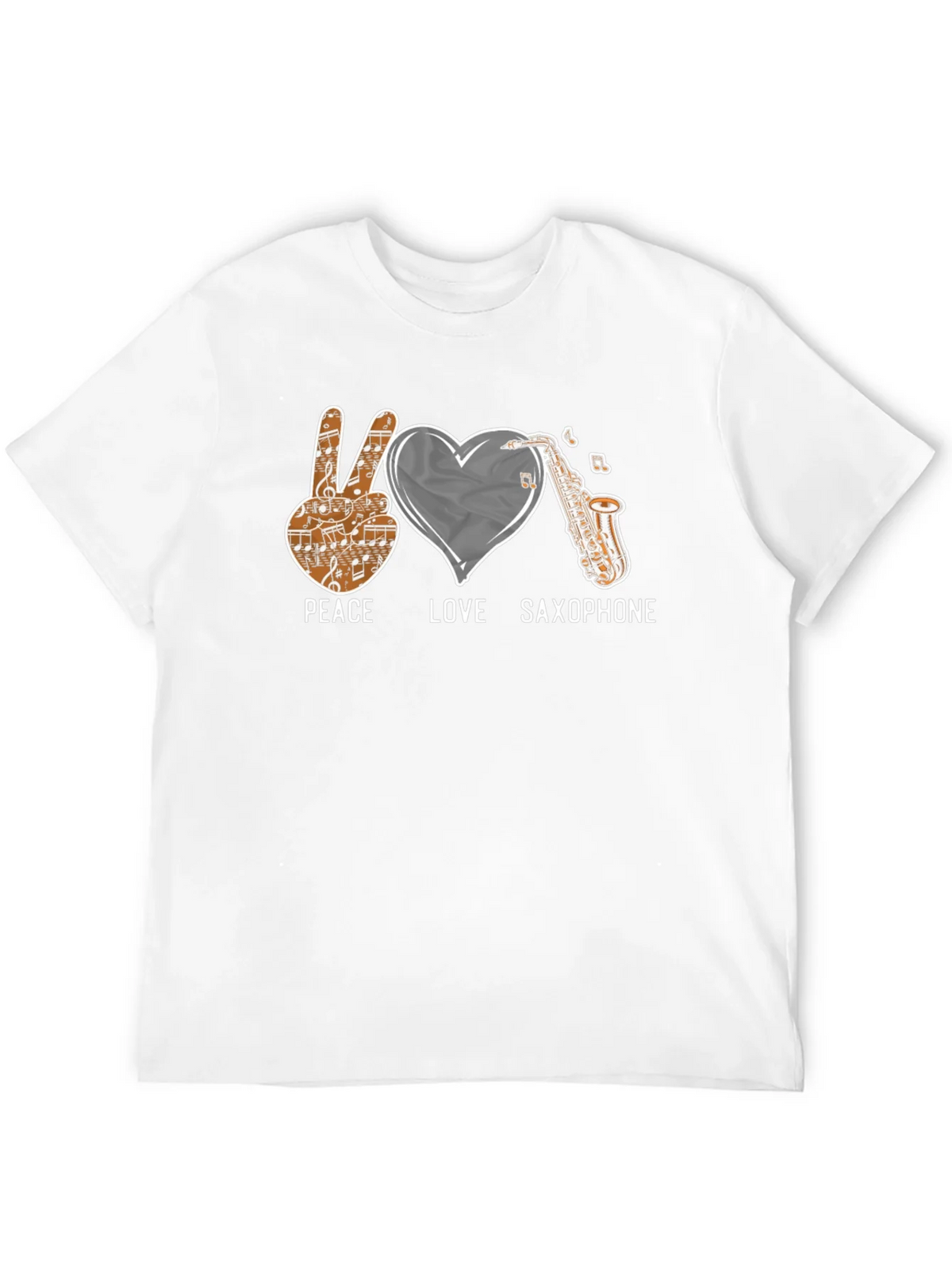 Peace Love Saxophone Graphic Tee product image 2