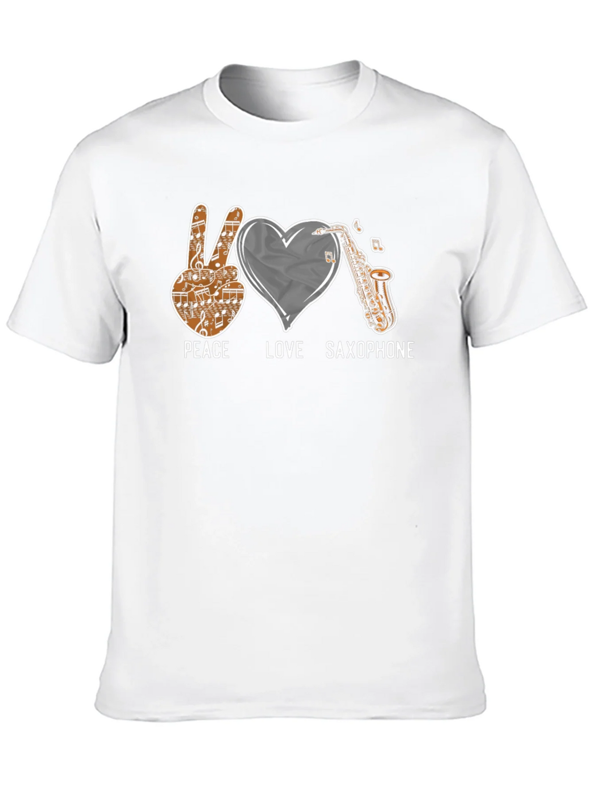 Peace Love Saxophone Graphic Tee product image 3