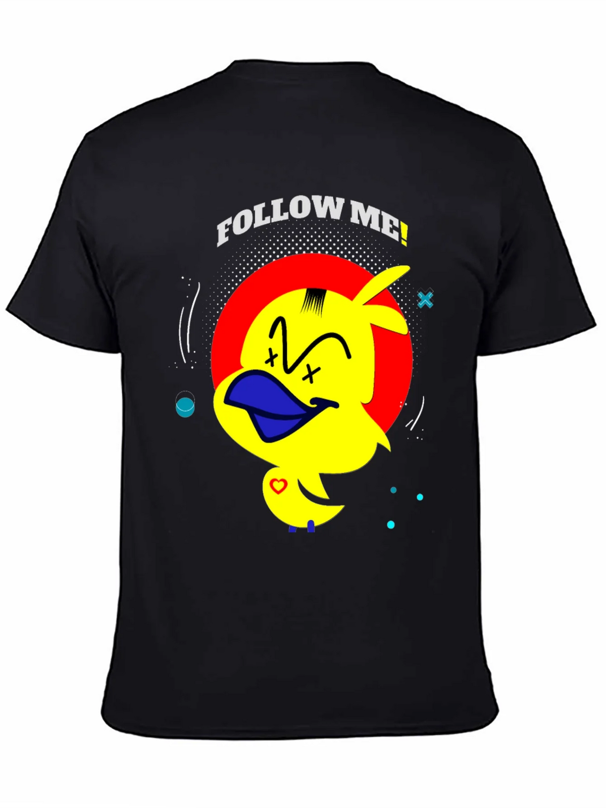 Funny Duck Graphic Print Black T-Shirt product image 1