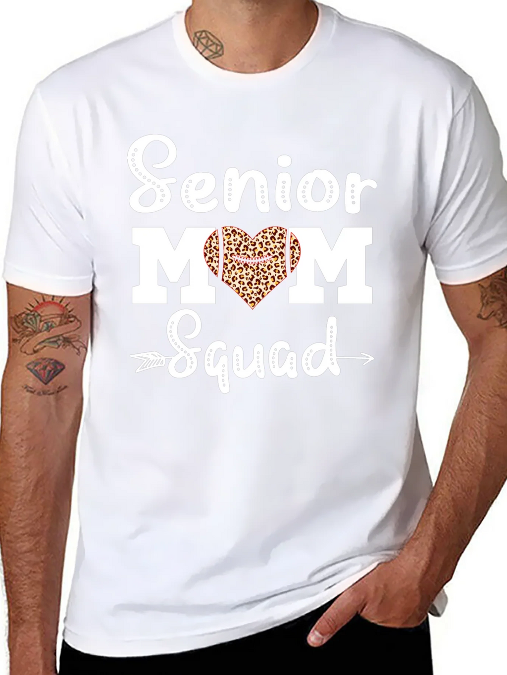 Senior Mom Squad Leopard Heart T-Shirt product image 10