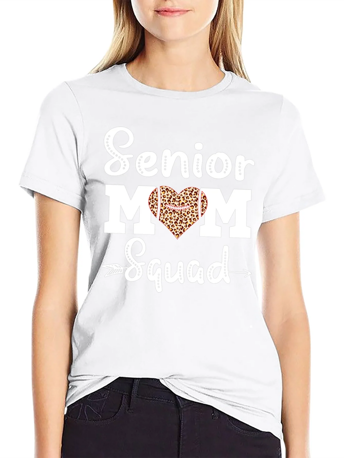 Senior Mom Squad Leopard Heart T-Shirt product image 11