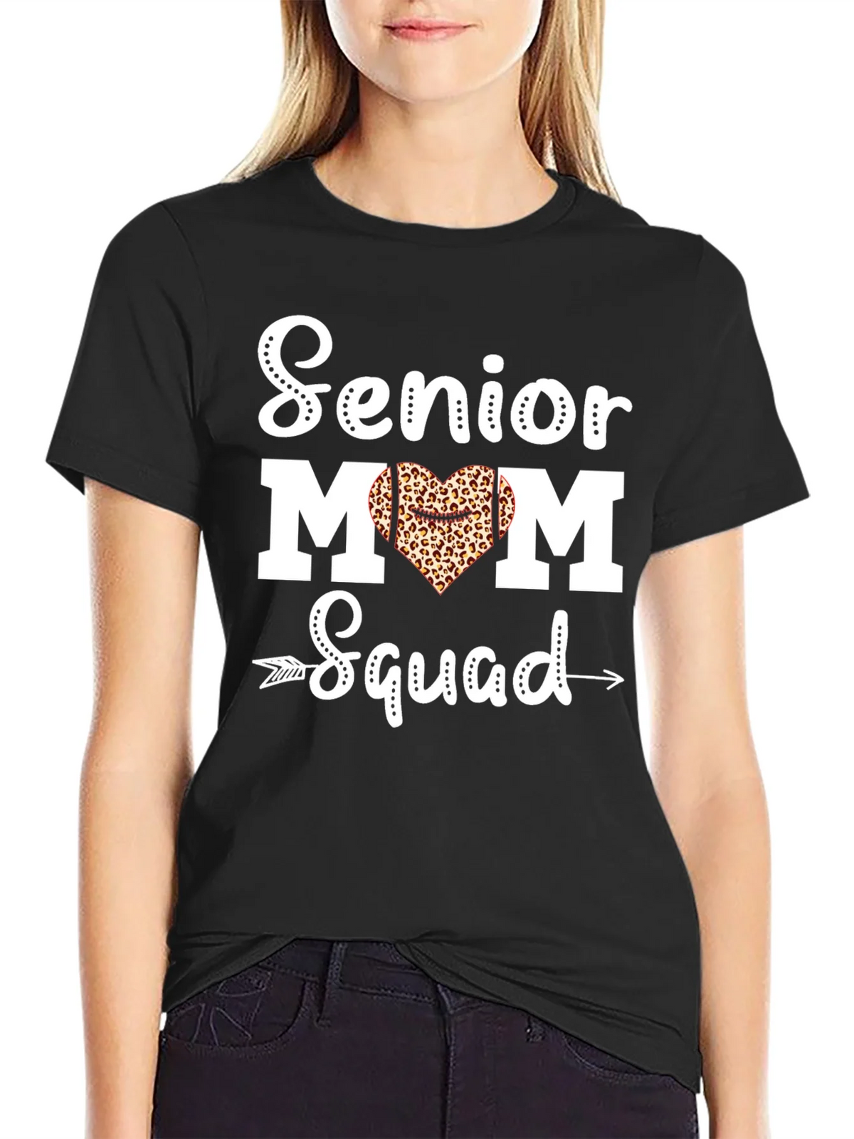 Senior Mom Squad Leopard Heart T-Shirt product image 5