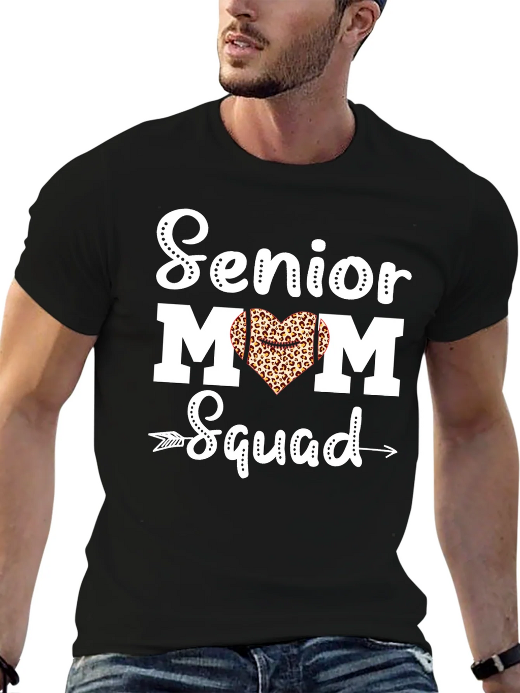 Senior Mom Squad Leopard Heart T-Shirt product image 9