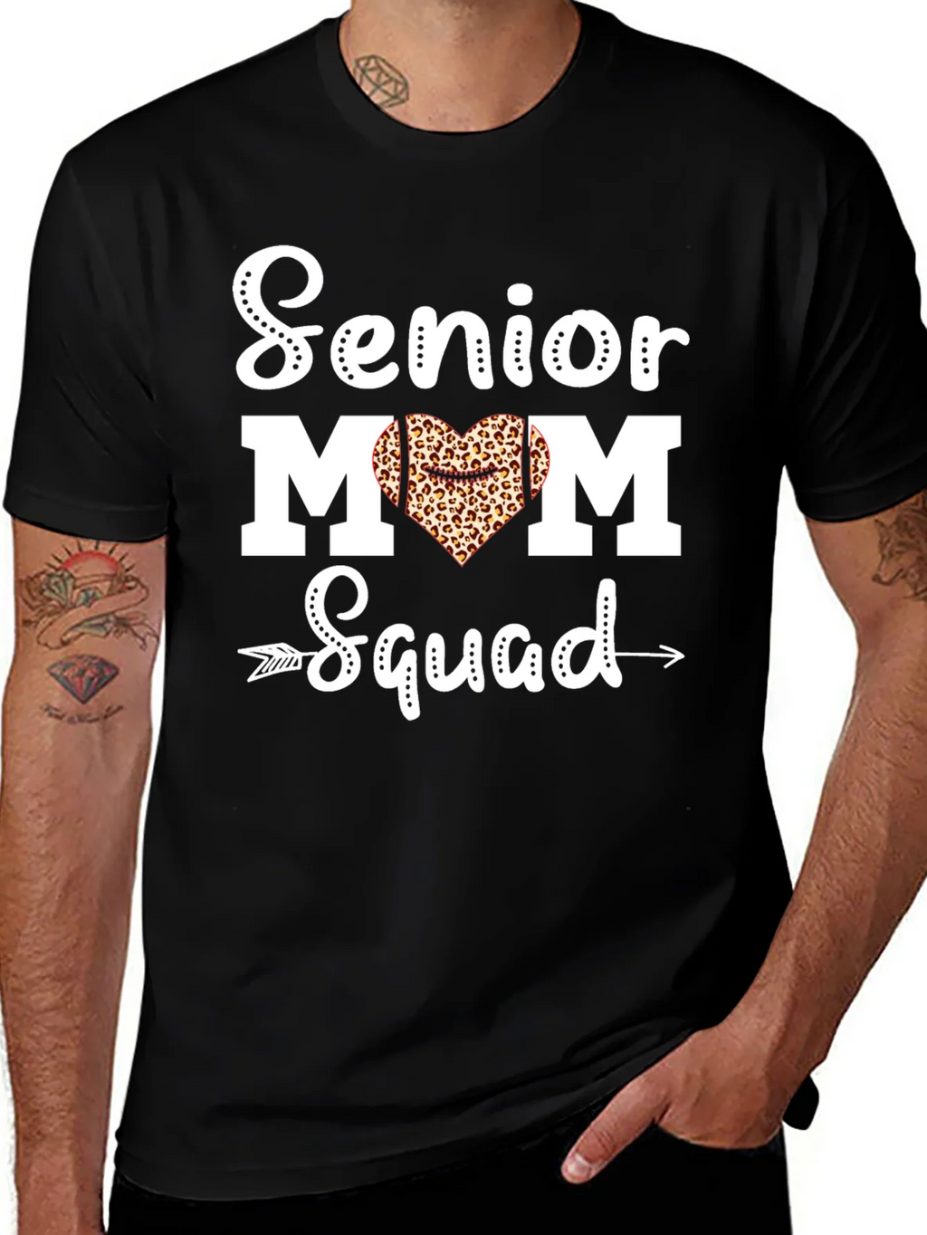 Senior Mom Squad Leopard Heart T-Shirt product image 1