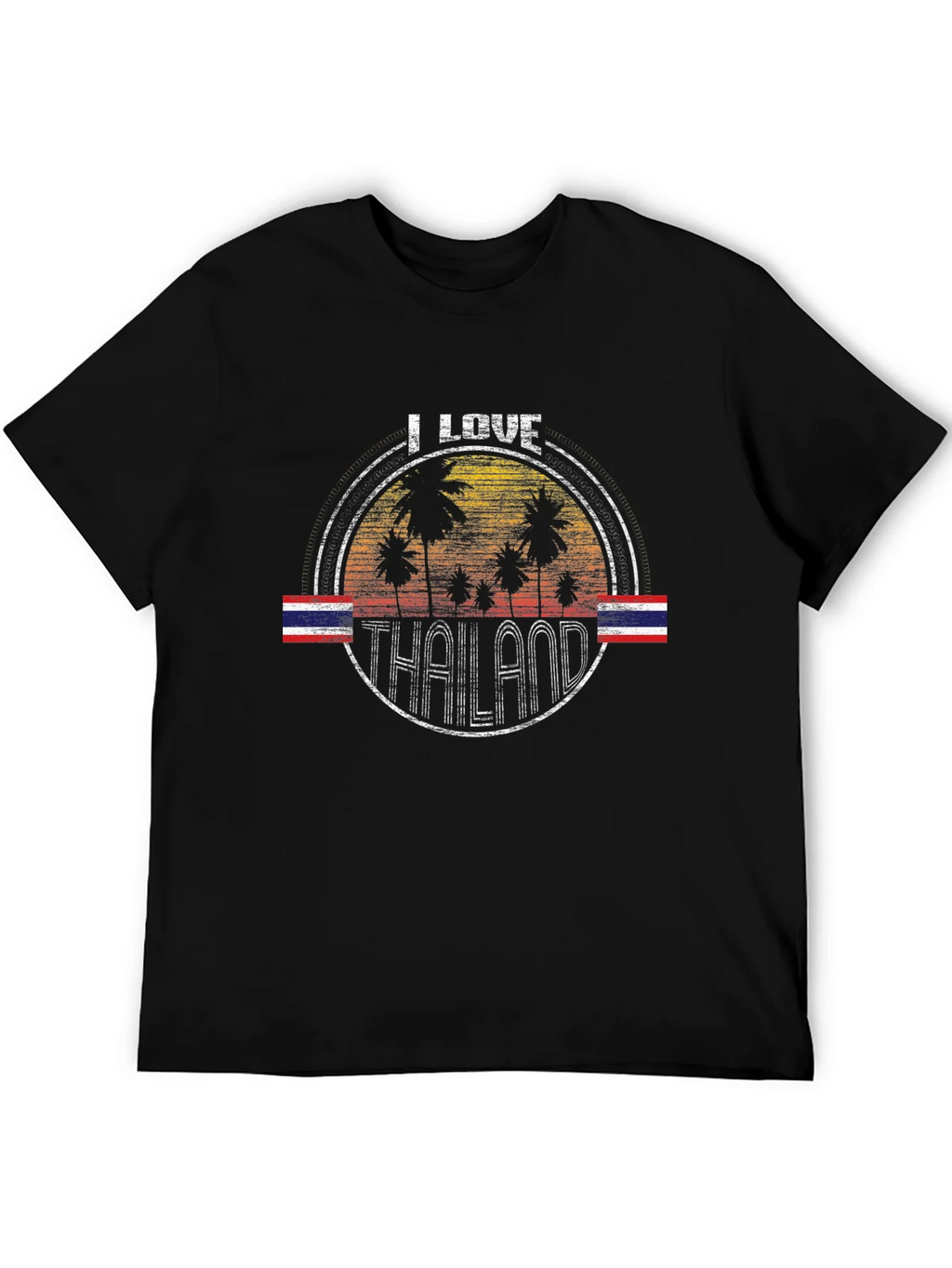I Love Thailand T-Shirt Vintage Palm Tree Flag Souvenir Tee product image 8