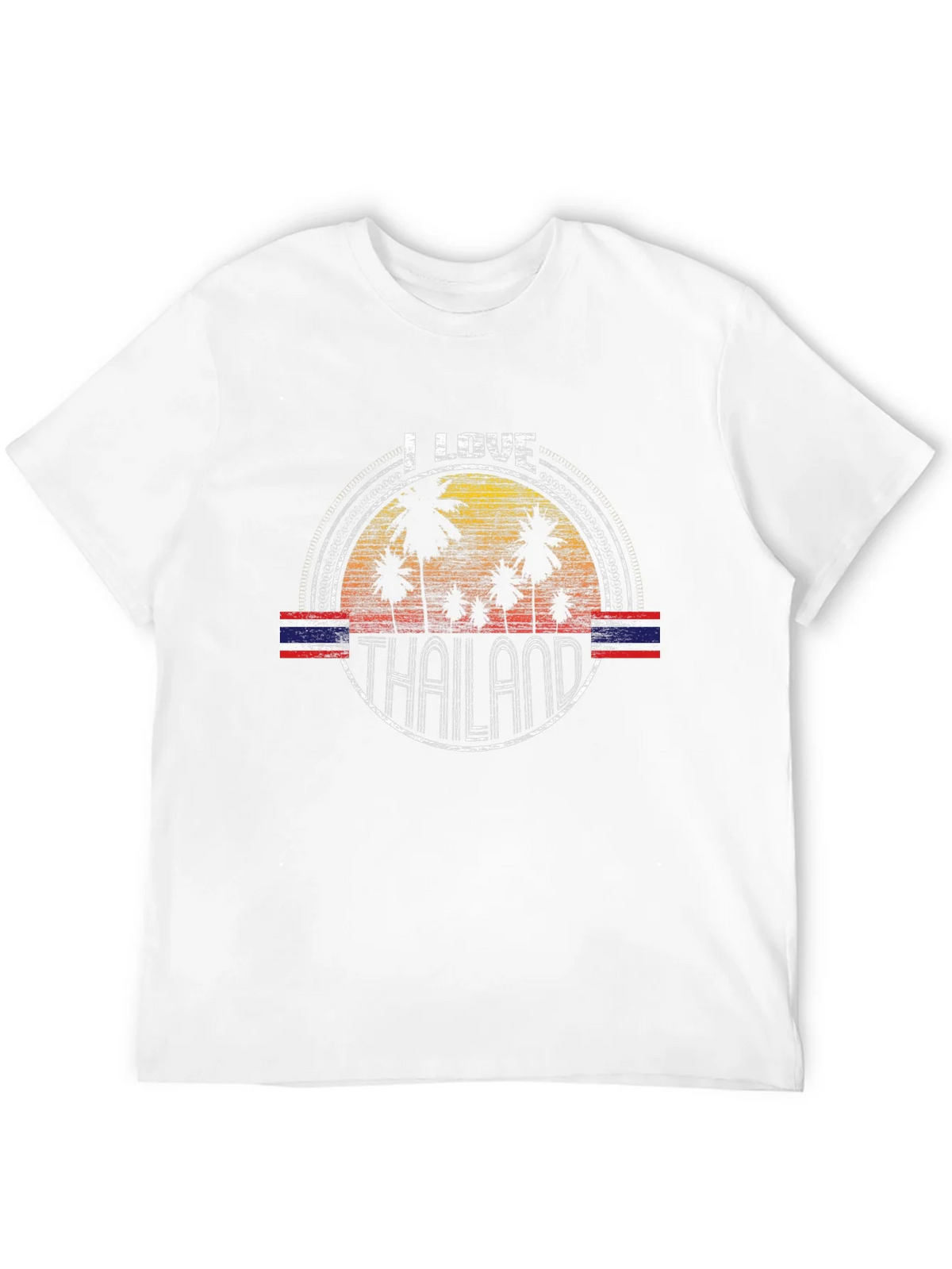 I Love Thailand T-Shirt Vintage Palm Tree Flag Souvenir Tee product image 3