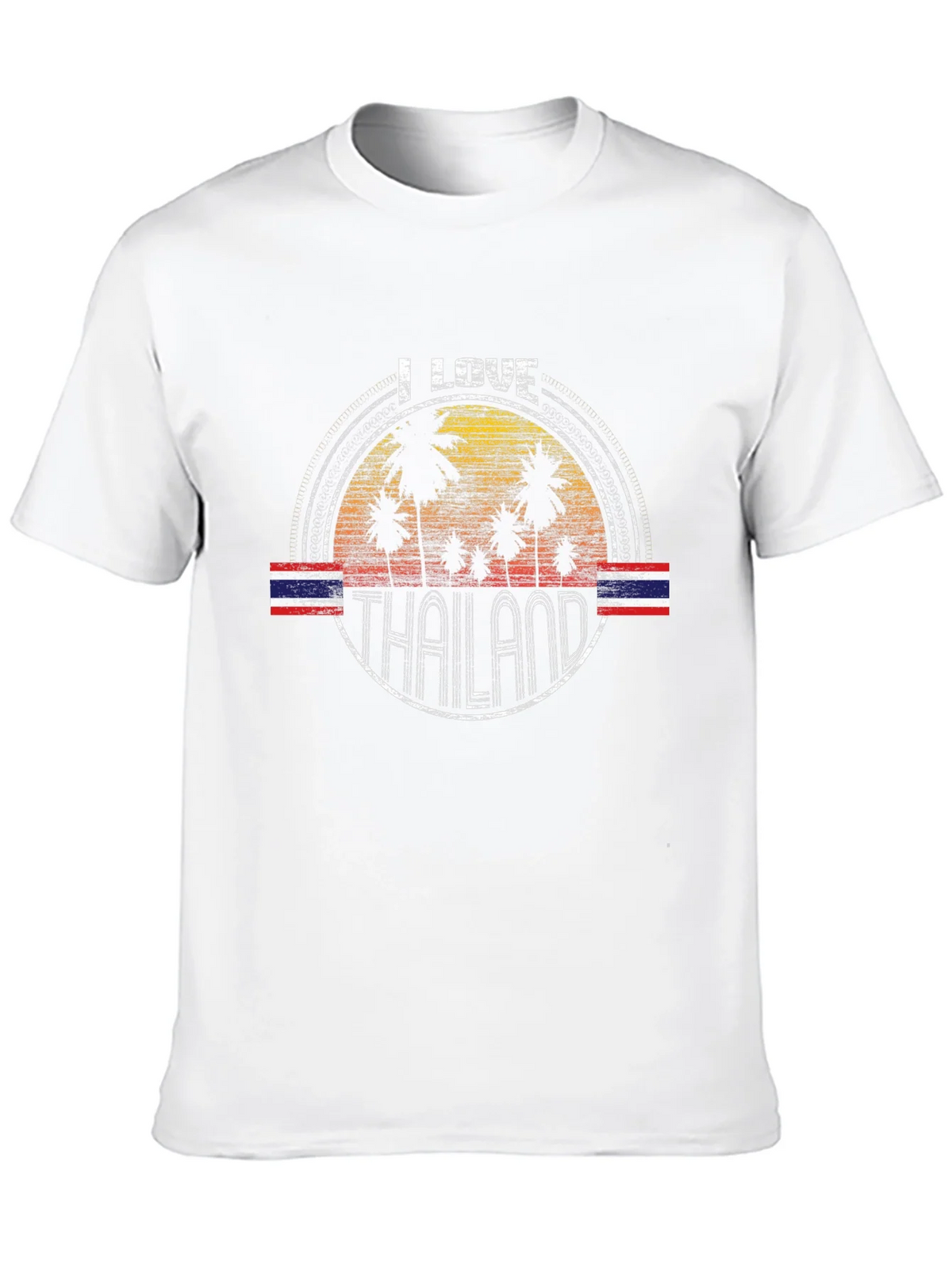 I Love Thailand T-Shirt Vintage Palm Tree Flag Souvenir Tee product image 12