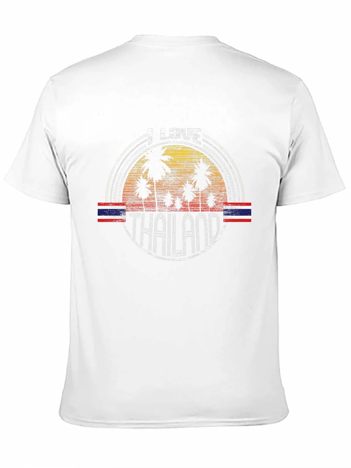 I Love Thailand T-Shirt Vintage Palm Tree Flag Souvenir Tee product image 2