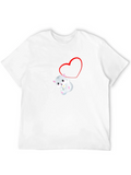 Cute Hamster Heart Graphic Black T-Shirt product image 1