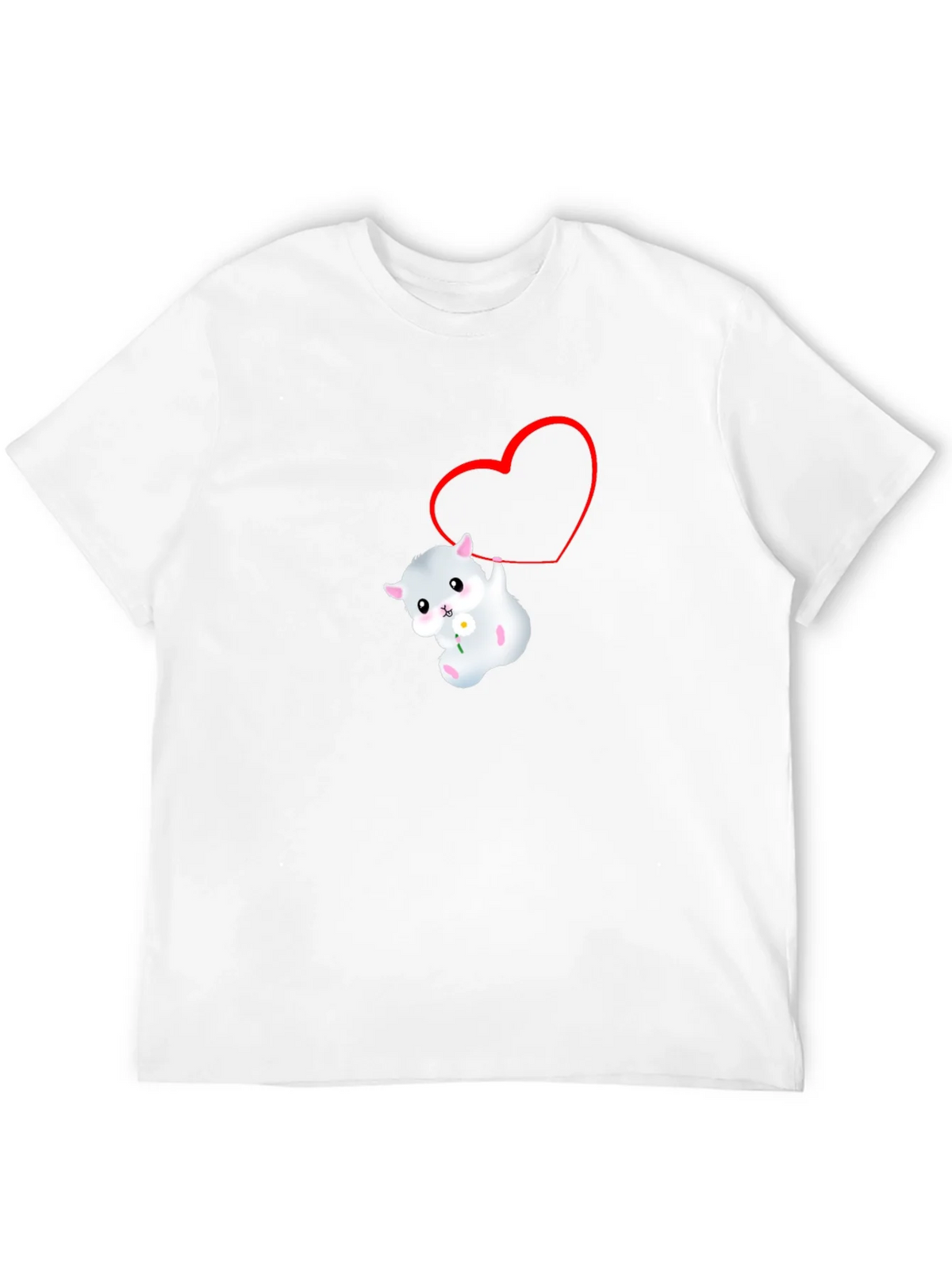 Cute Hamster Heart Graphic Black T-Shirt product image 1