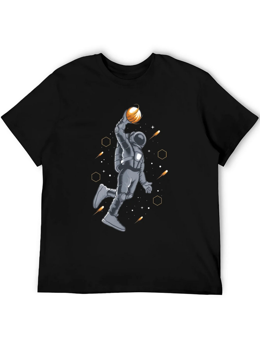Astronaut Basketball T-Shirt - Space Dunk Design product image 4