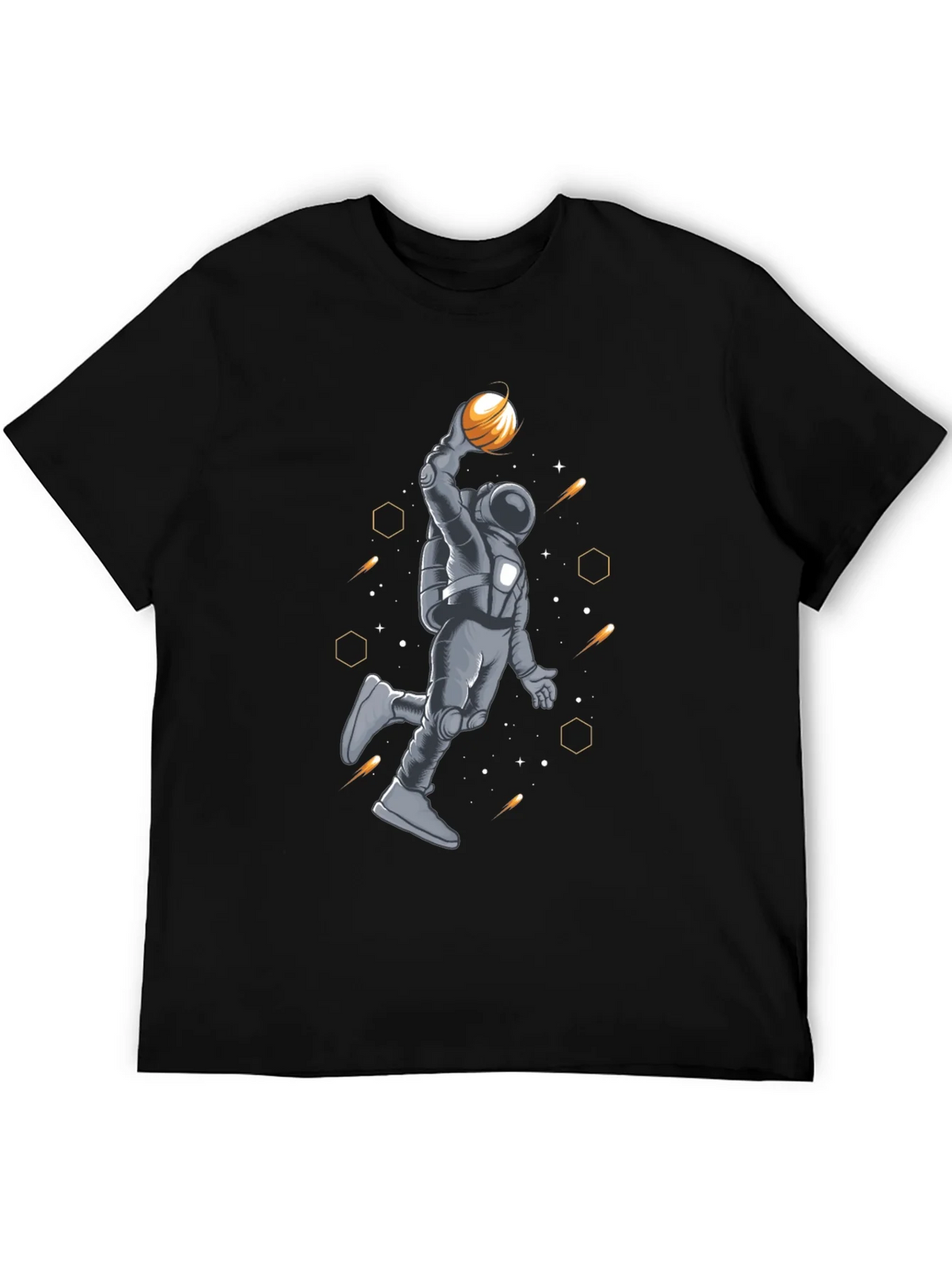 Astronaut Basketball T-Shirt - Space Dunk Design product image 4