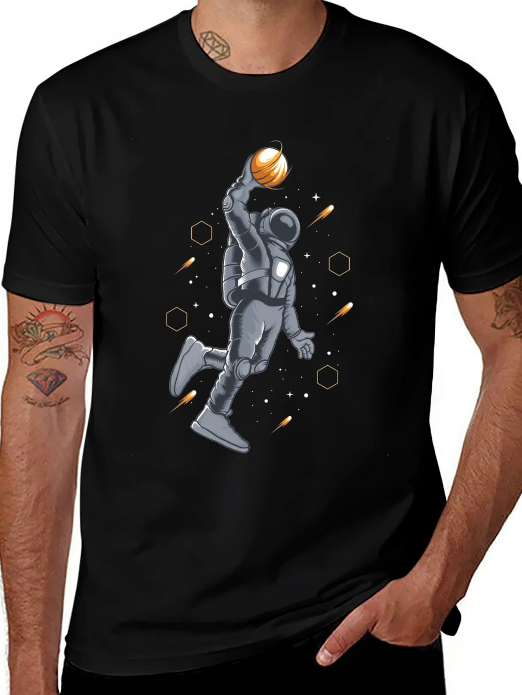 Astronaut Basketball T-Shirt - Space Dunk Design product image 1