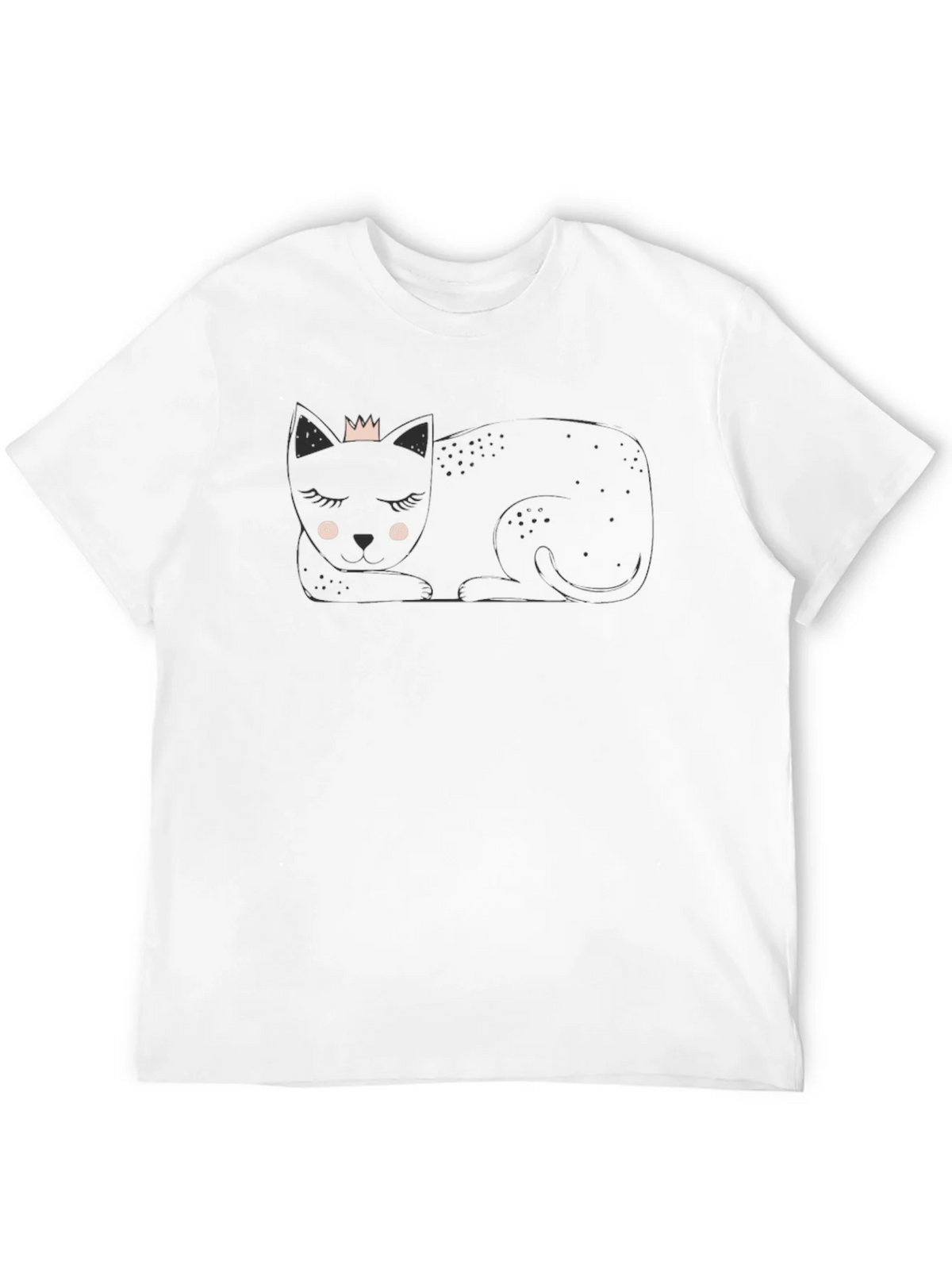 Cute Cat with Crown Black T-Shirt product image 3