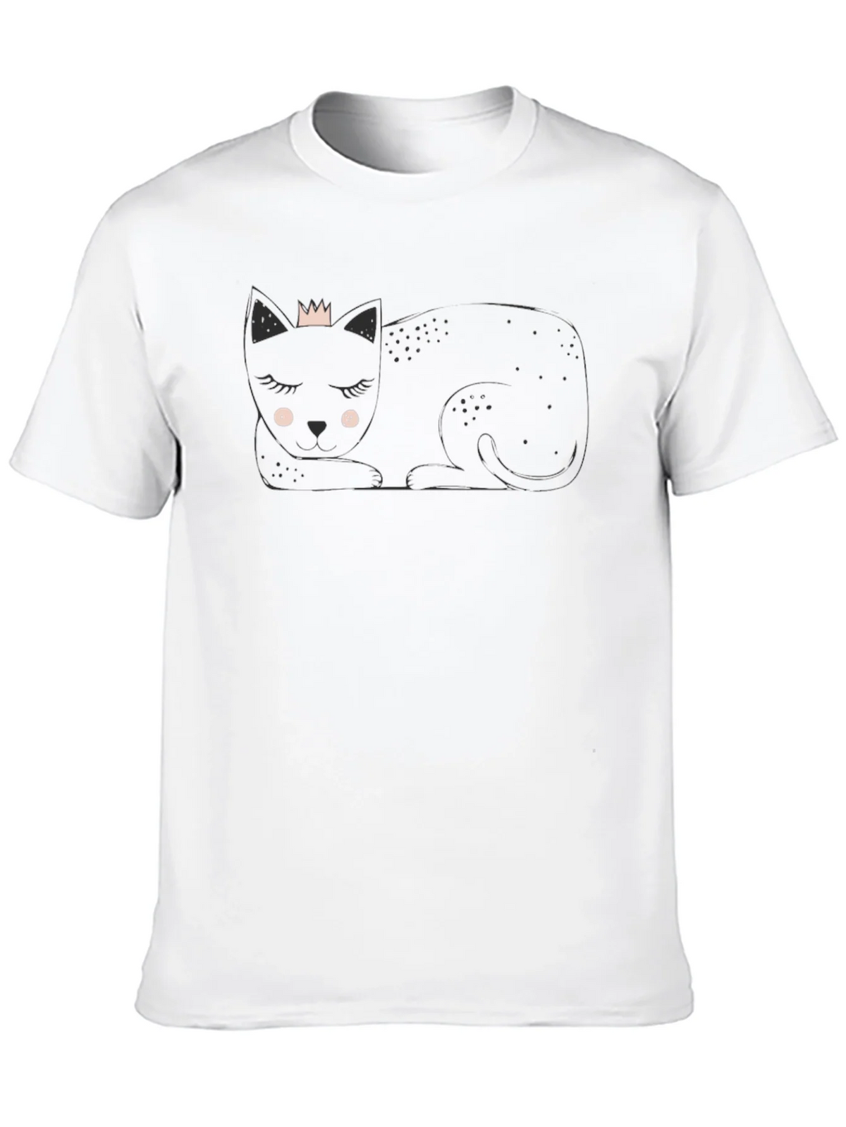 Cute Cat with Crown Black T-Shirt product image 12