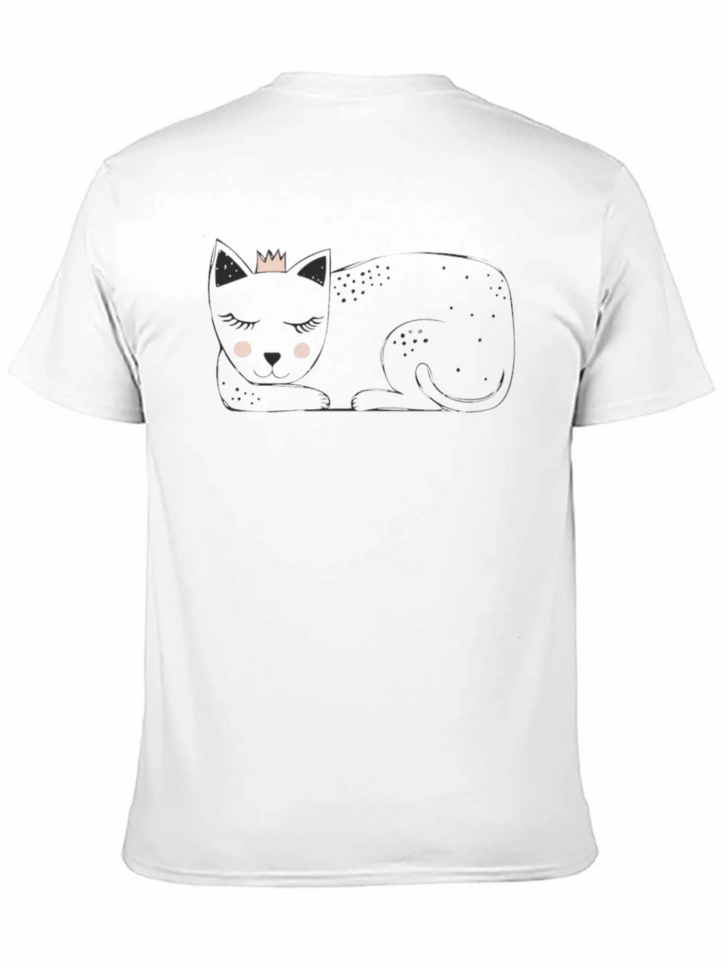 Cute Cat with Crown Black T-Shirt product image 2