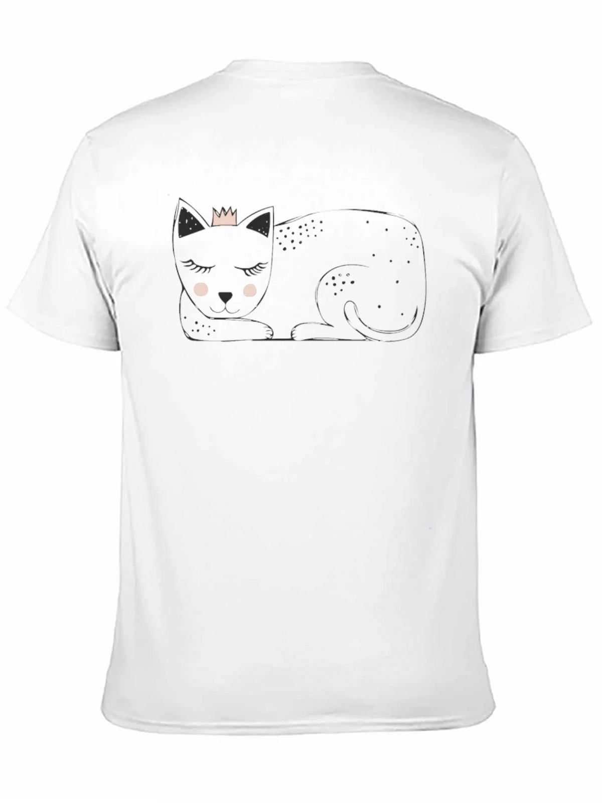 Cute Cat with Crown Black T-Shirt product image 2