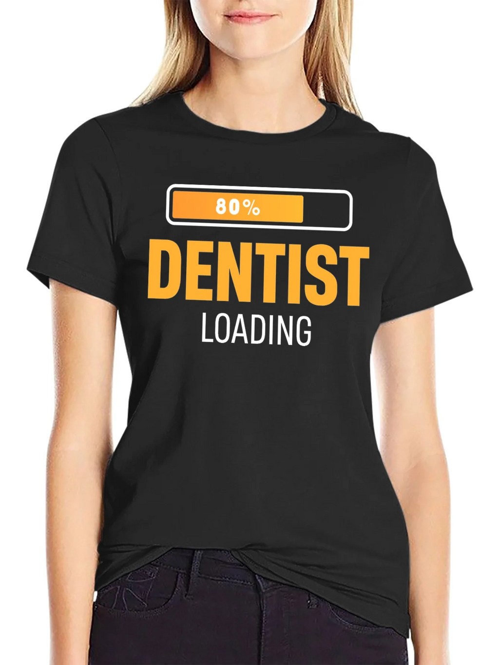Dentist Loading Graphic T-Shirt - Black Cotton Tee product image 5
