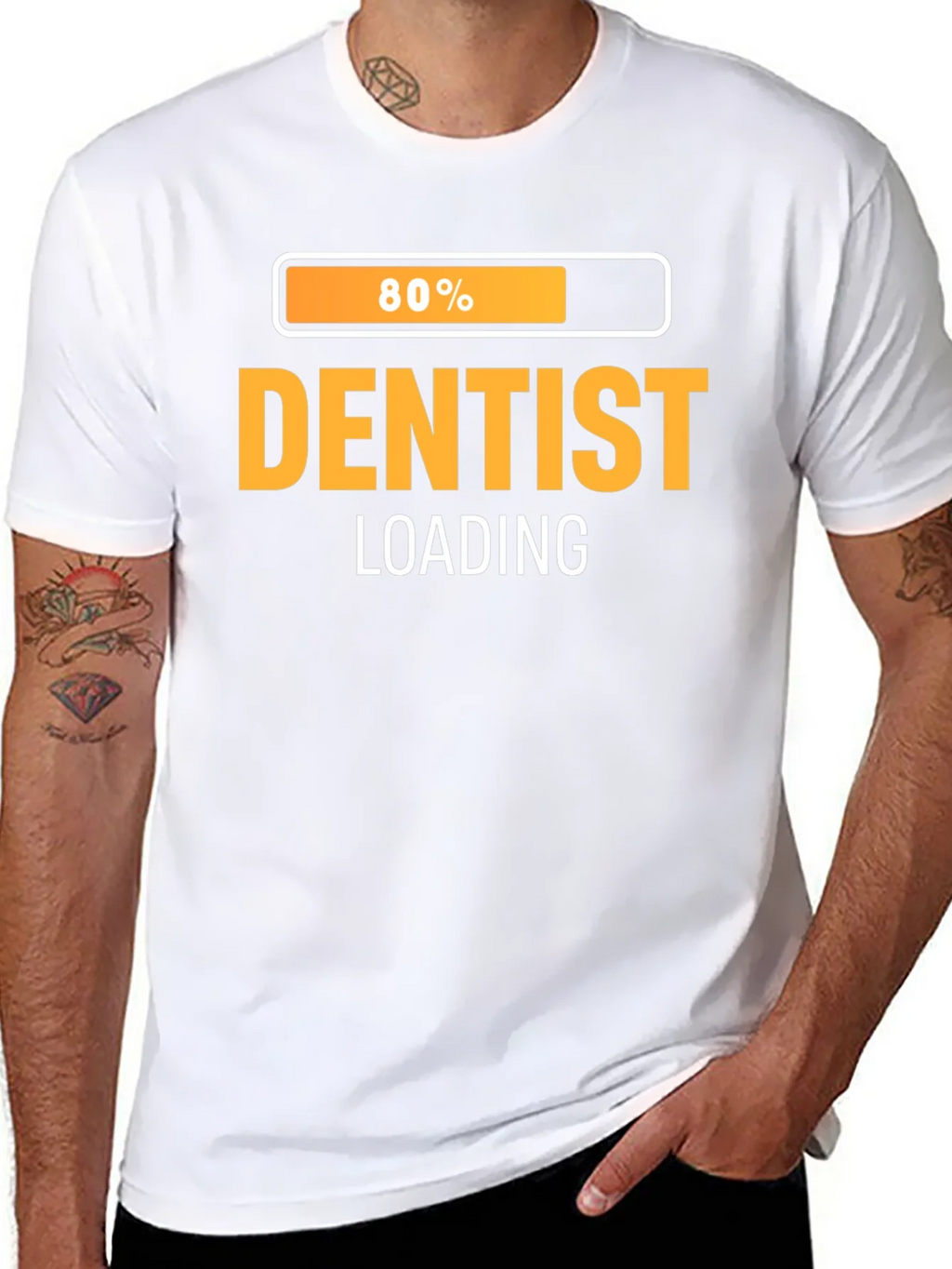 Dentist Loading Graphic T-Shirt - Black Cotton Tee product image 10
