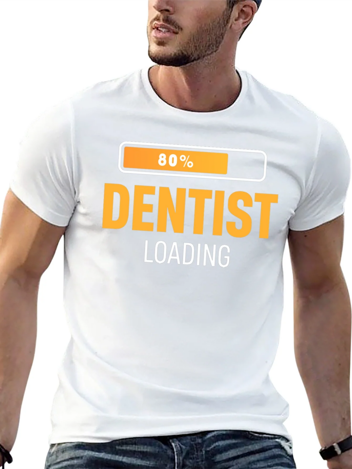 Dentist Loading Graphic T-Shirt - Black Cotton Tee product image 4