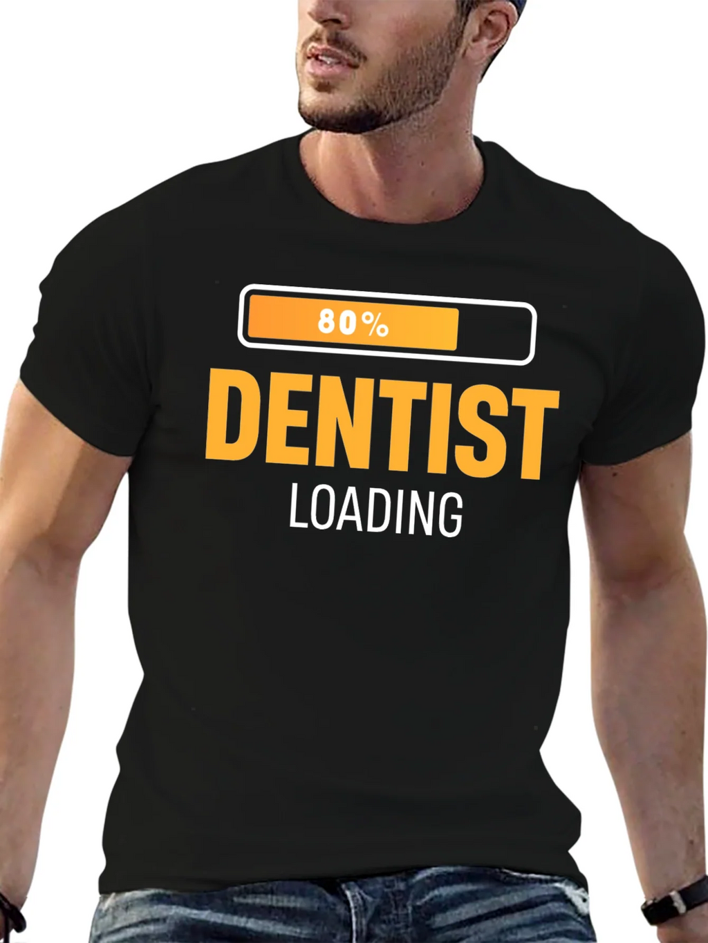 Dentist Loading Graphic T-Shirt - Black Cotton Tee product image 9