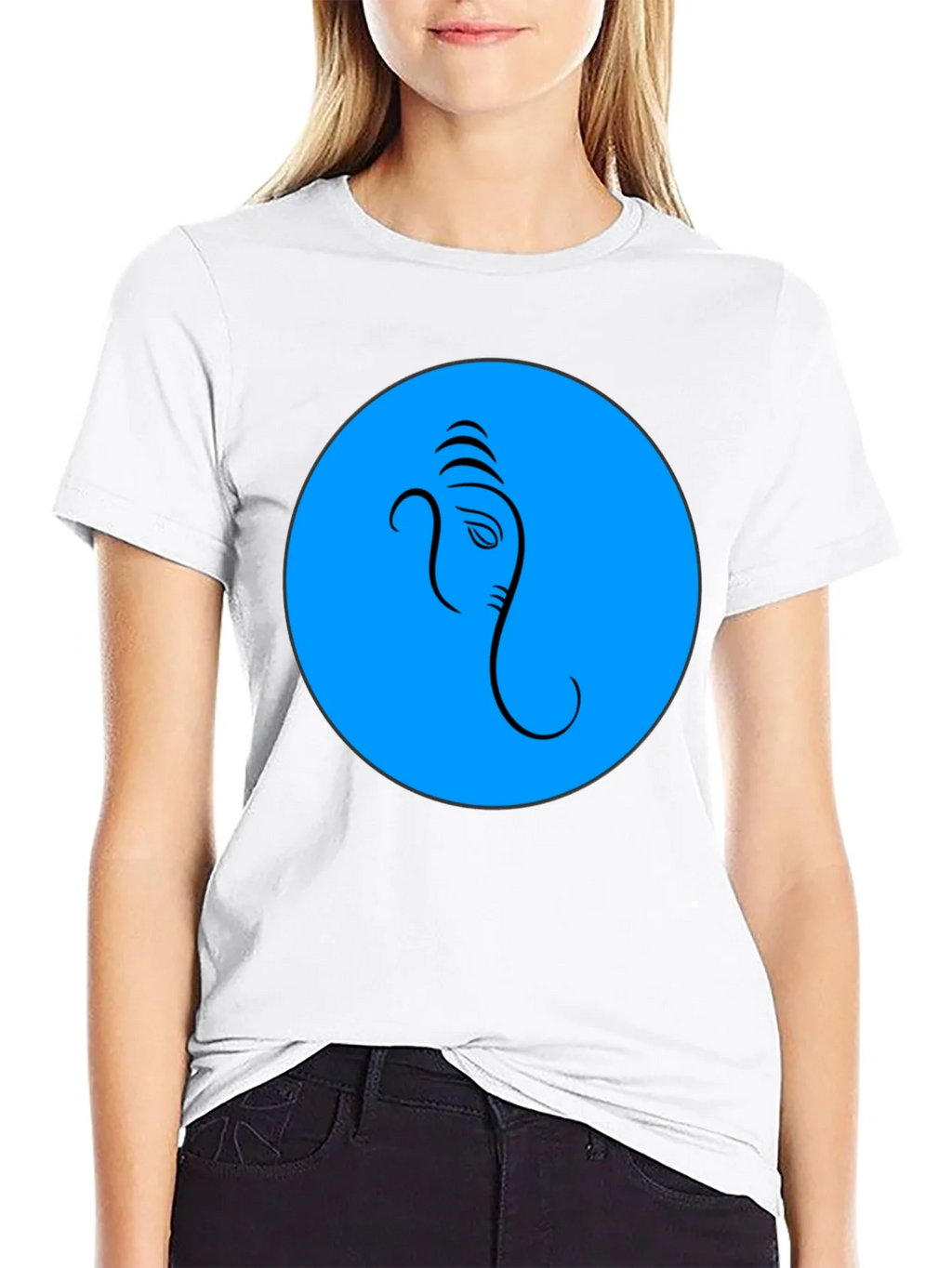 Ganesh Graphic T-Shirt - Blue Circle Design product image 11