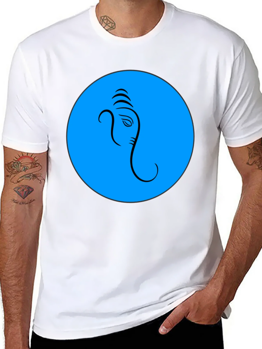 Ganesh Graphic T-Shirt - Blue Circle Design product image 10