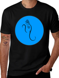 Ganesh Graphic T-Shirt - Blue Circle Design product image 1