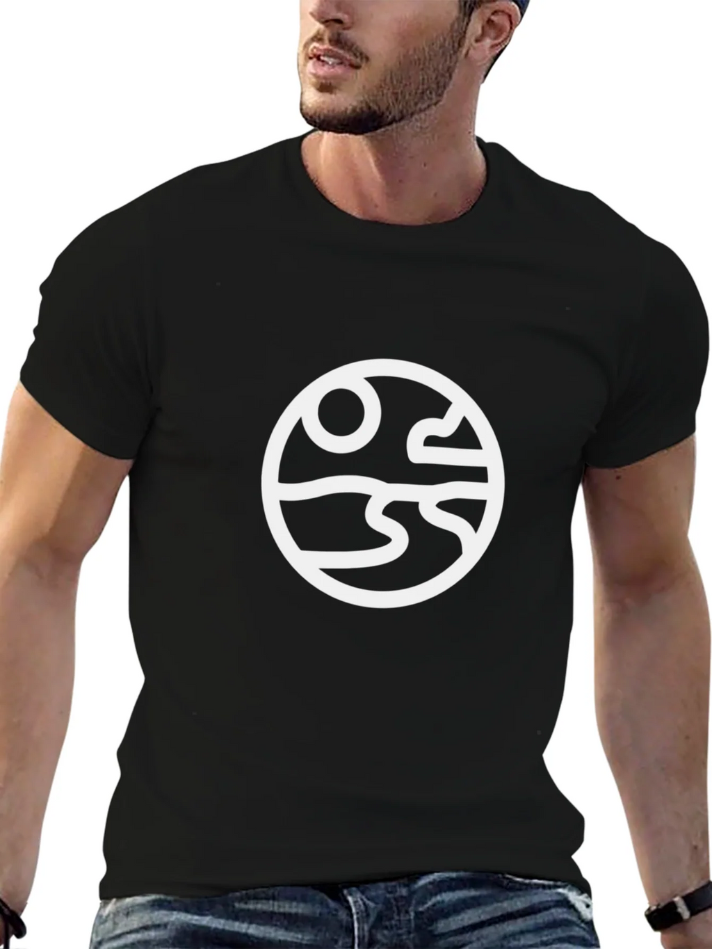 Abstract Landscape Graphic Tee - Black product image 9
