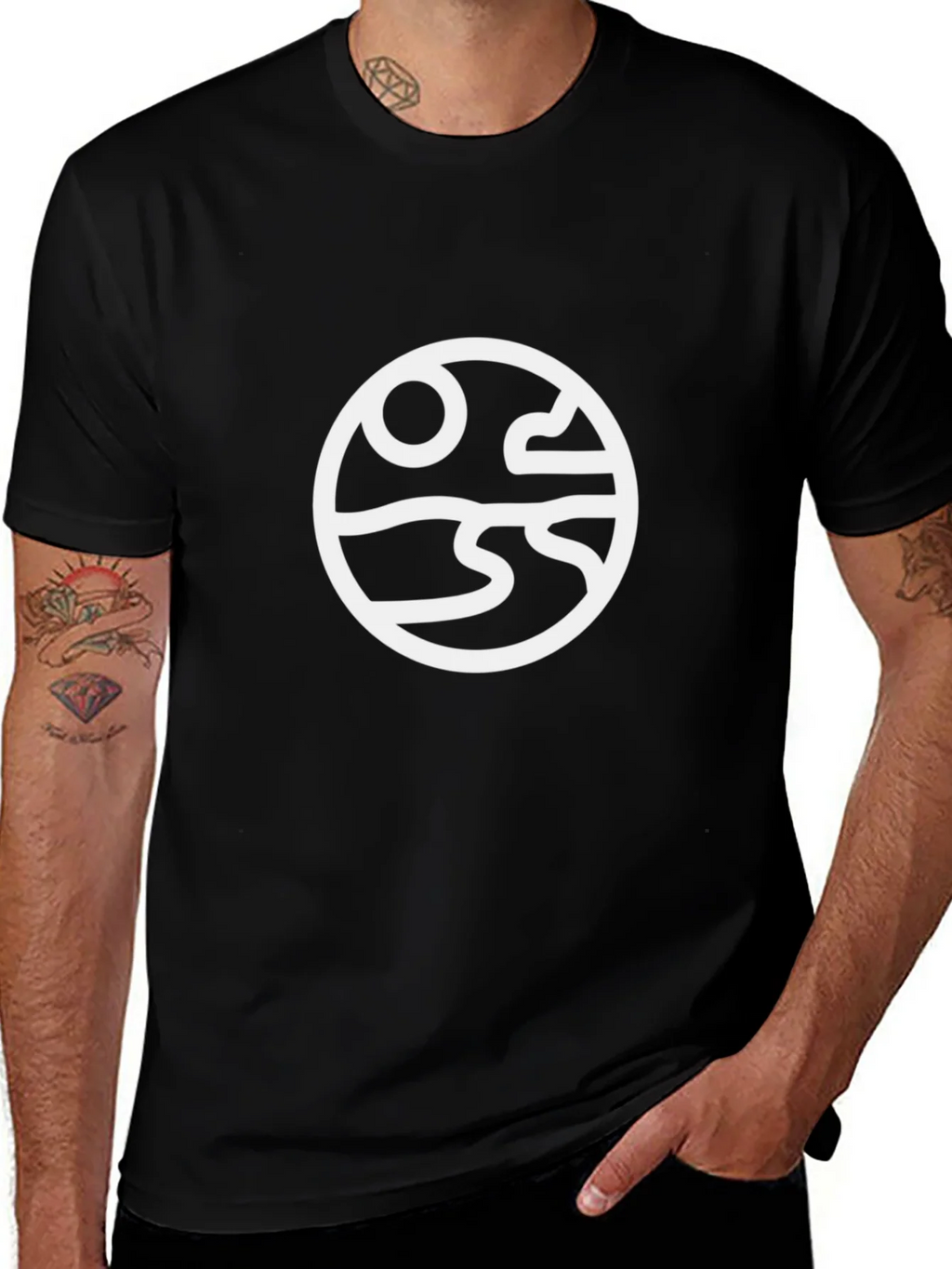 Abstract Landscape Graphic Tee - Black product image 1