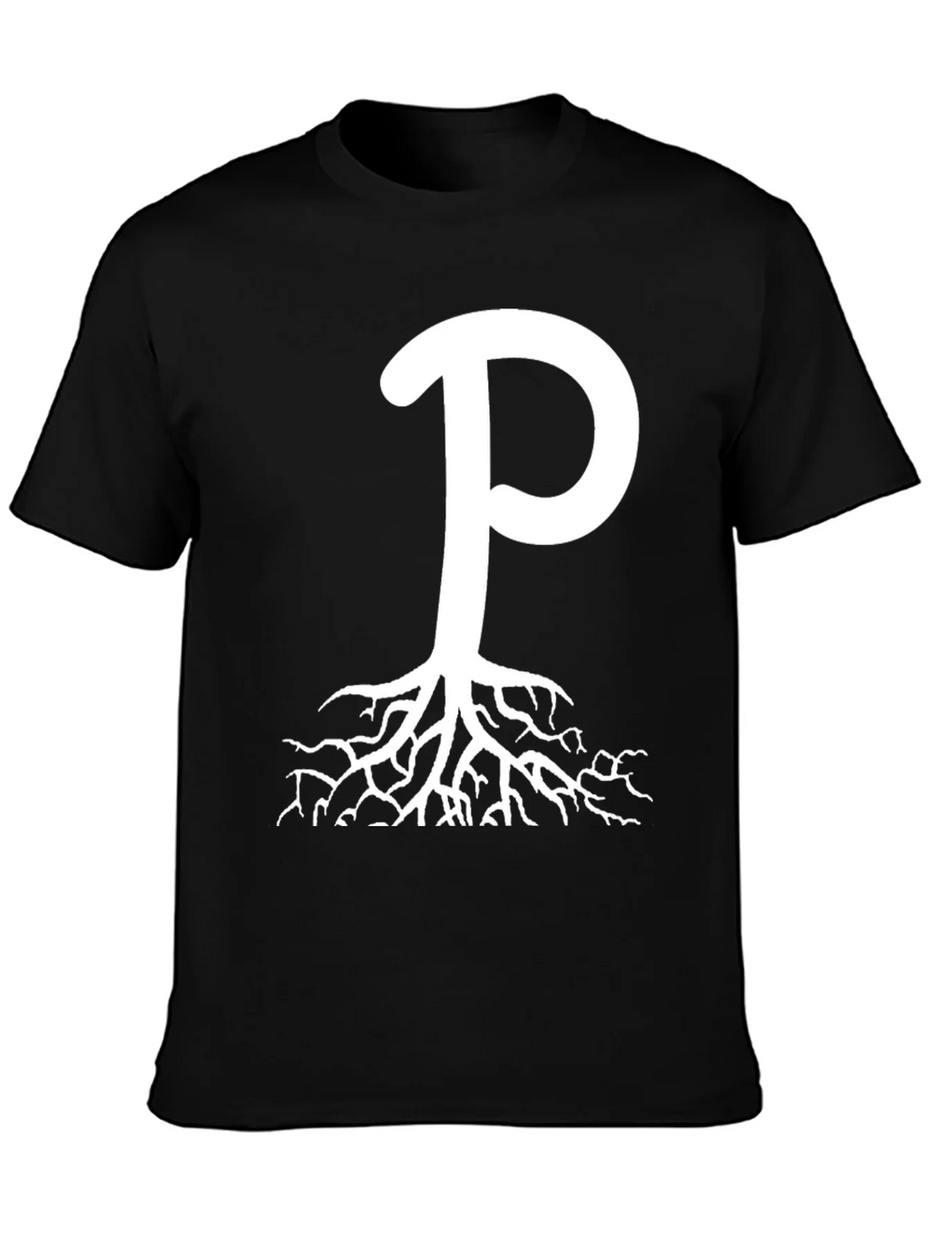 Rooted P Graphic Tee - Black Cotton Blend product image 4
