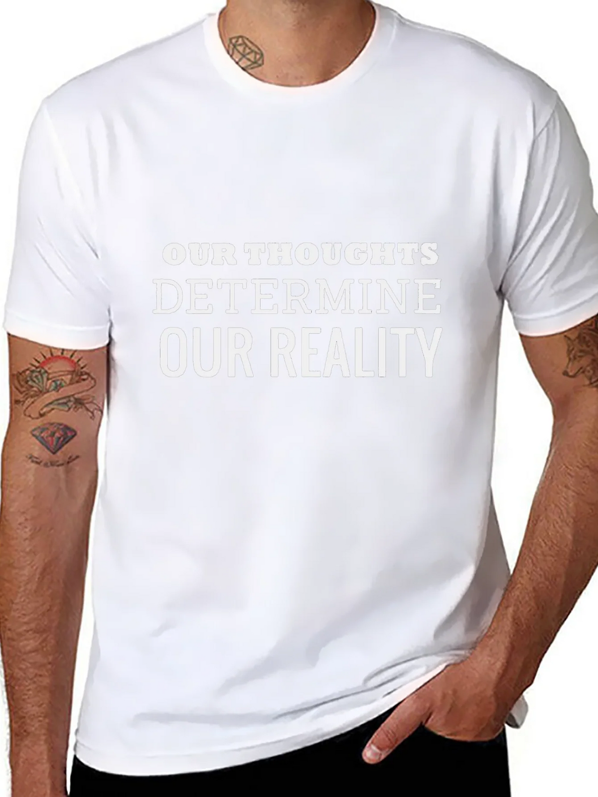 Our Thoughts Determine Reality Black Tee product image 10