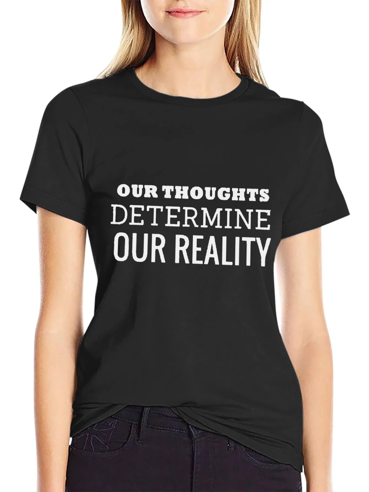 Our Thoughts Determine Reality Black Tee product image 5