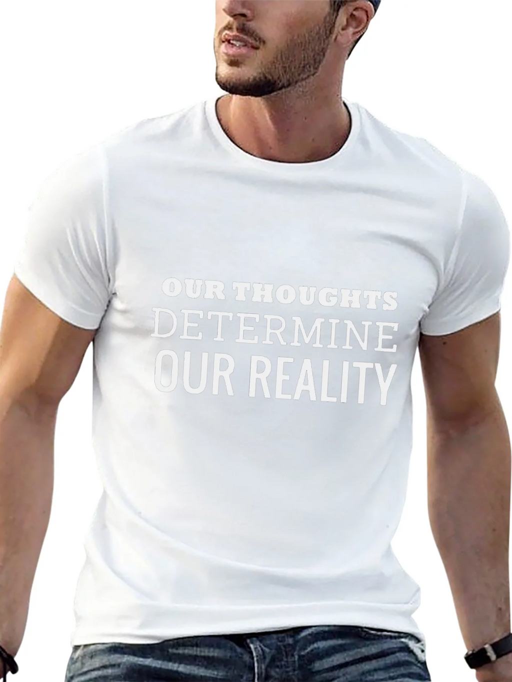 Our Thoughts Determine Reality Black Tee product image 4