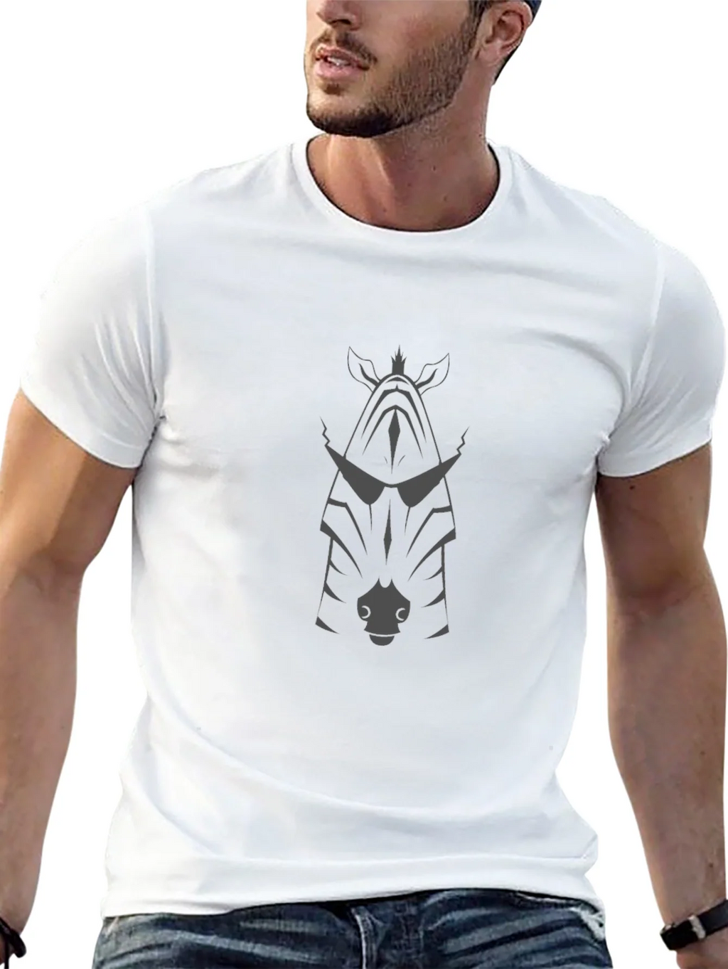 Cool Zebra Graphic Tee - Black Cotton Blend T-Shirt product image 4