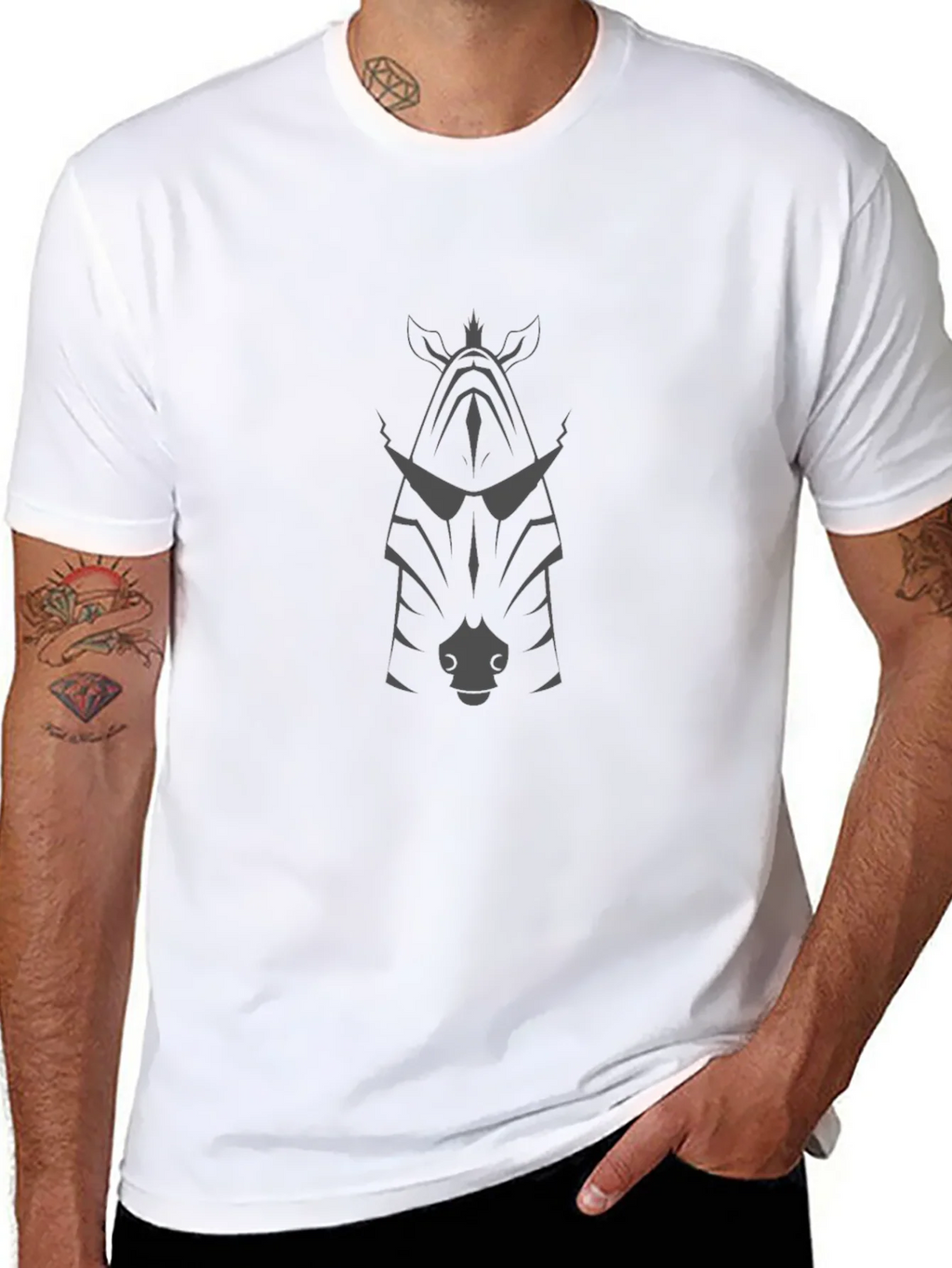 Cool Zebra Graphic Tee - Black Cotton Blend T-Shirt product image 10
