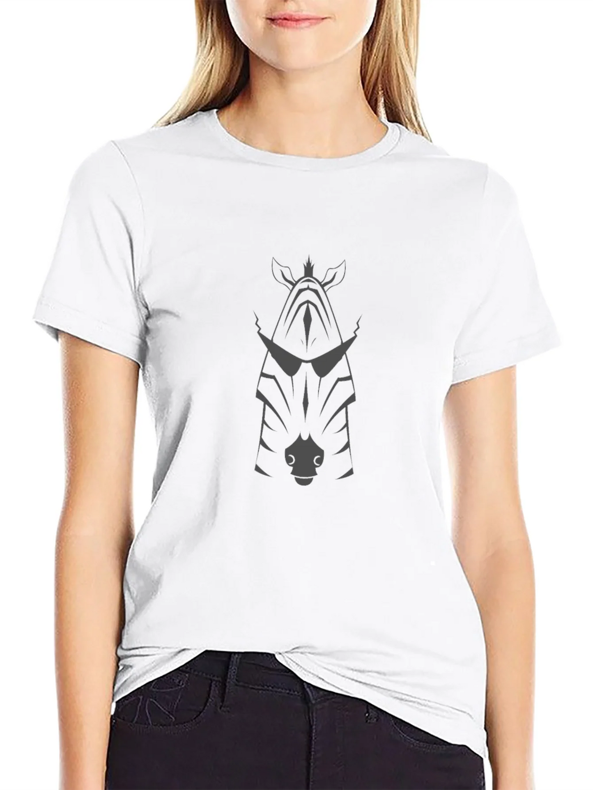 Cool Zebra Graphic Tee - Black Cotton Blend T-Shirt product image 11