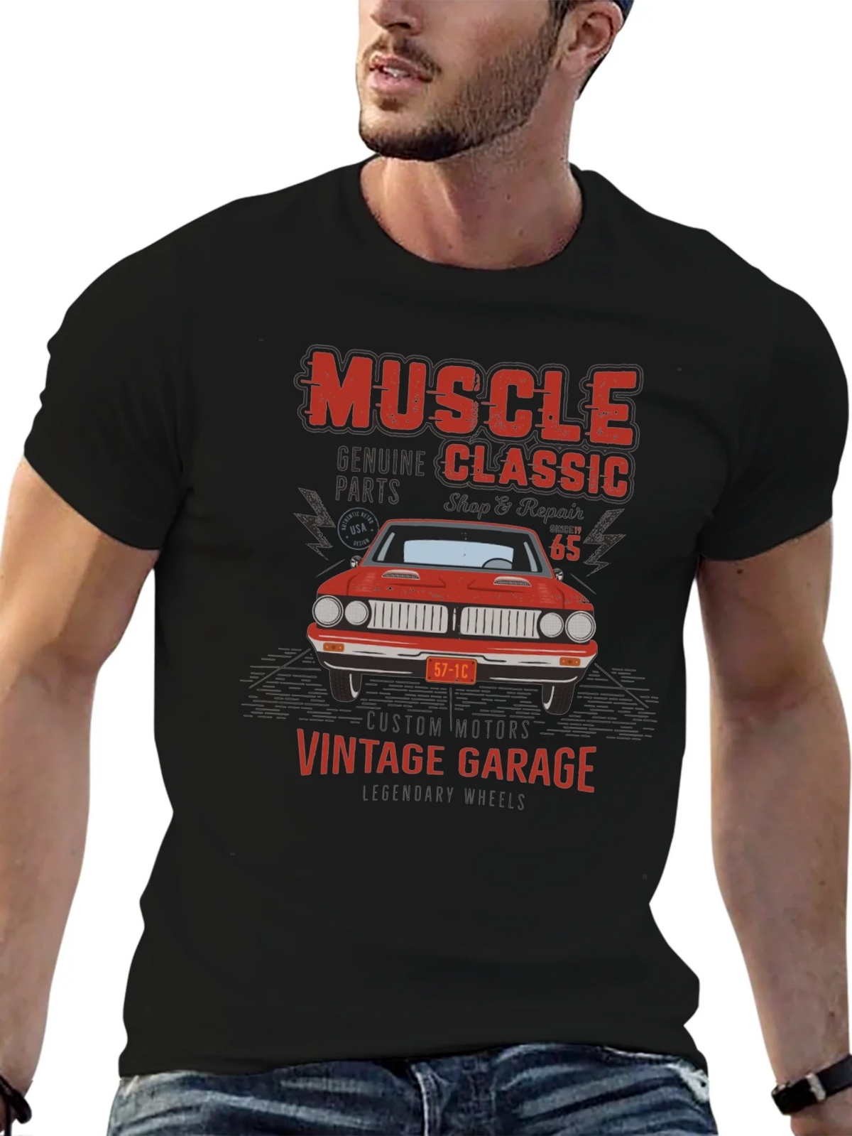 Muscle Classic Vintage Garage Car T-Shirt product image 9