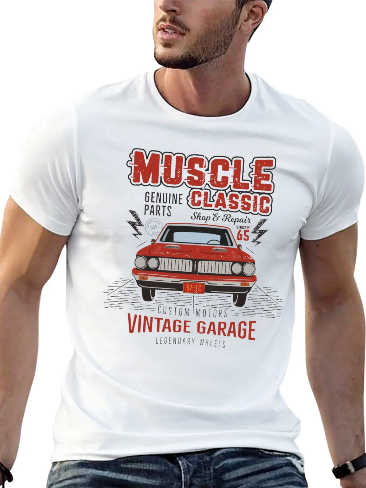 Muscle Classic Vintage Garage Car T-Shirt product image 4