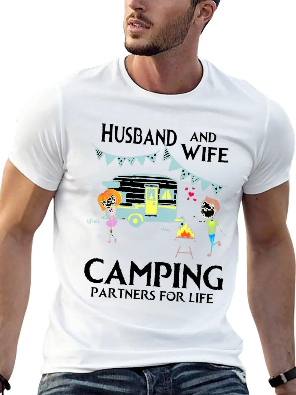 Husband & Wife Camping Partners Tee product image 3