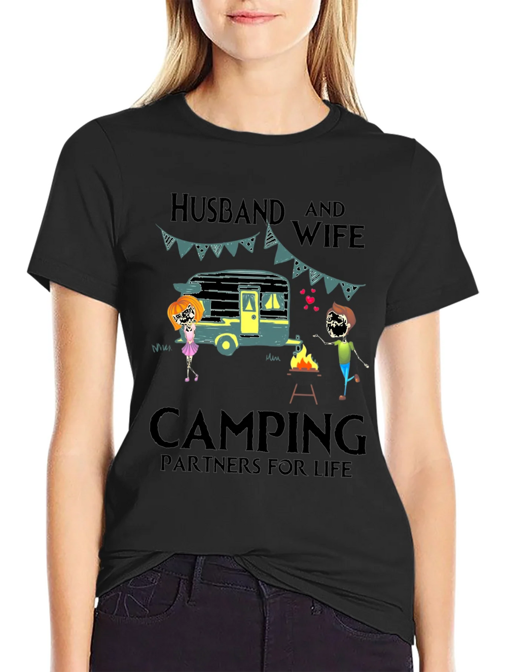 Husband & Wife Camping Partners Tee product image 4