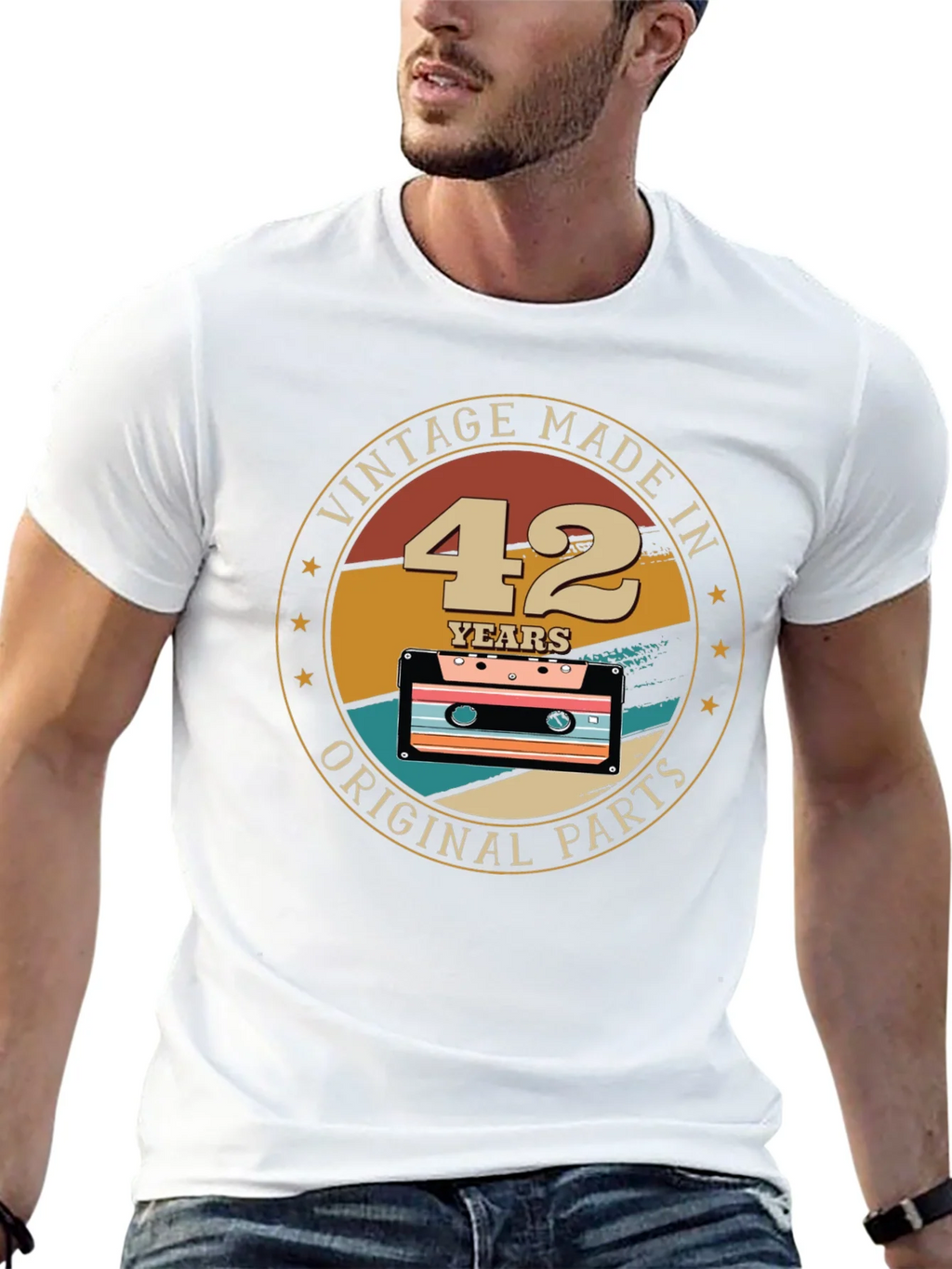 Vintage Made in 42 Years Original Parts T-Shirt product image 4