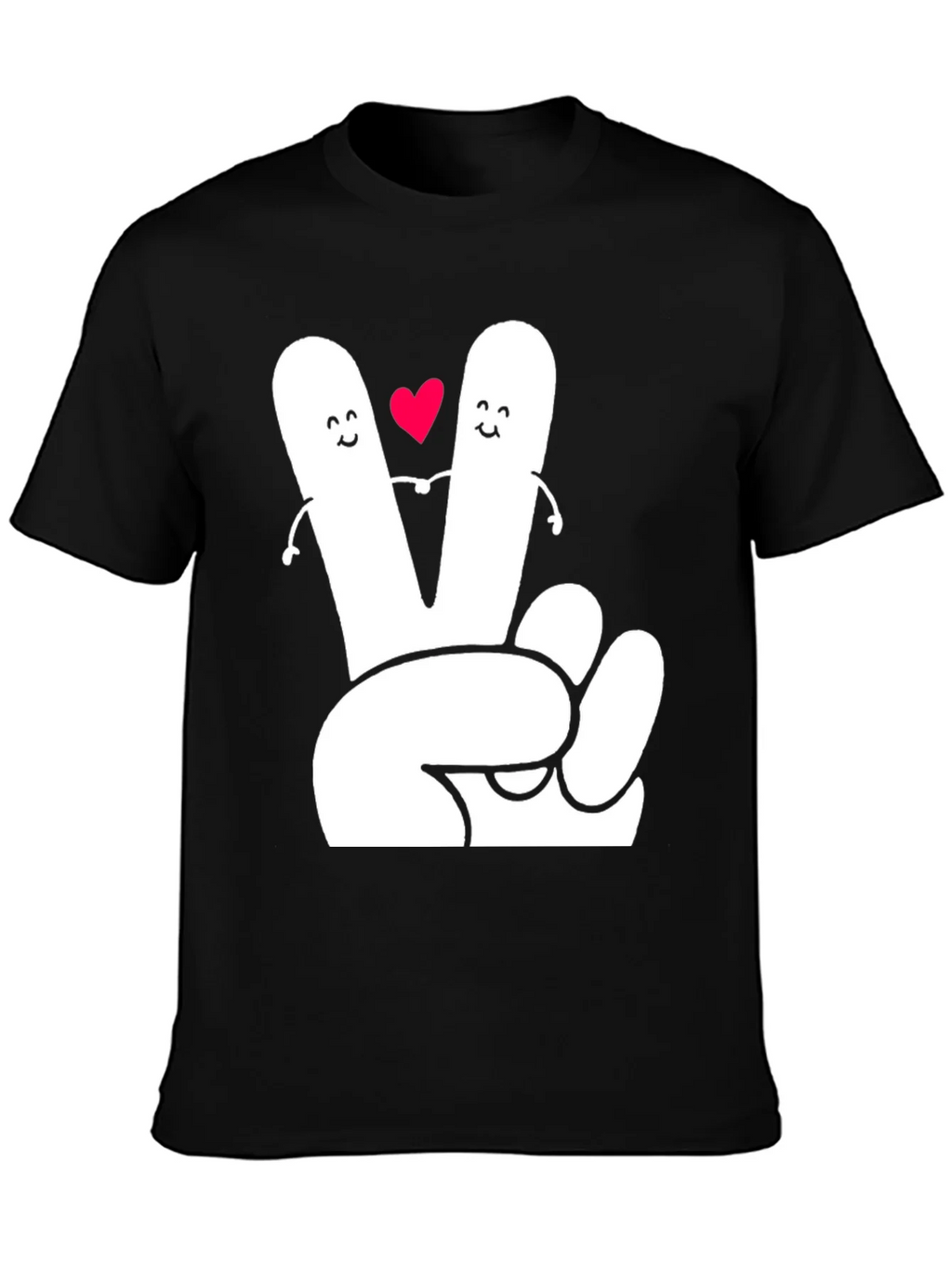 Peace Sign Heart Graphic Tee - Black T-Shirt product image 6