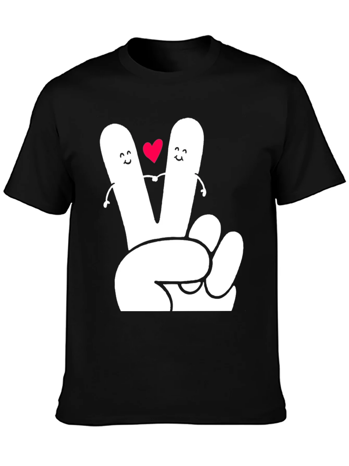 Peace Sign Heart Graphic Tee - Black T-Shirt product image 6