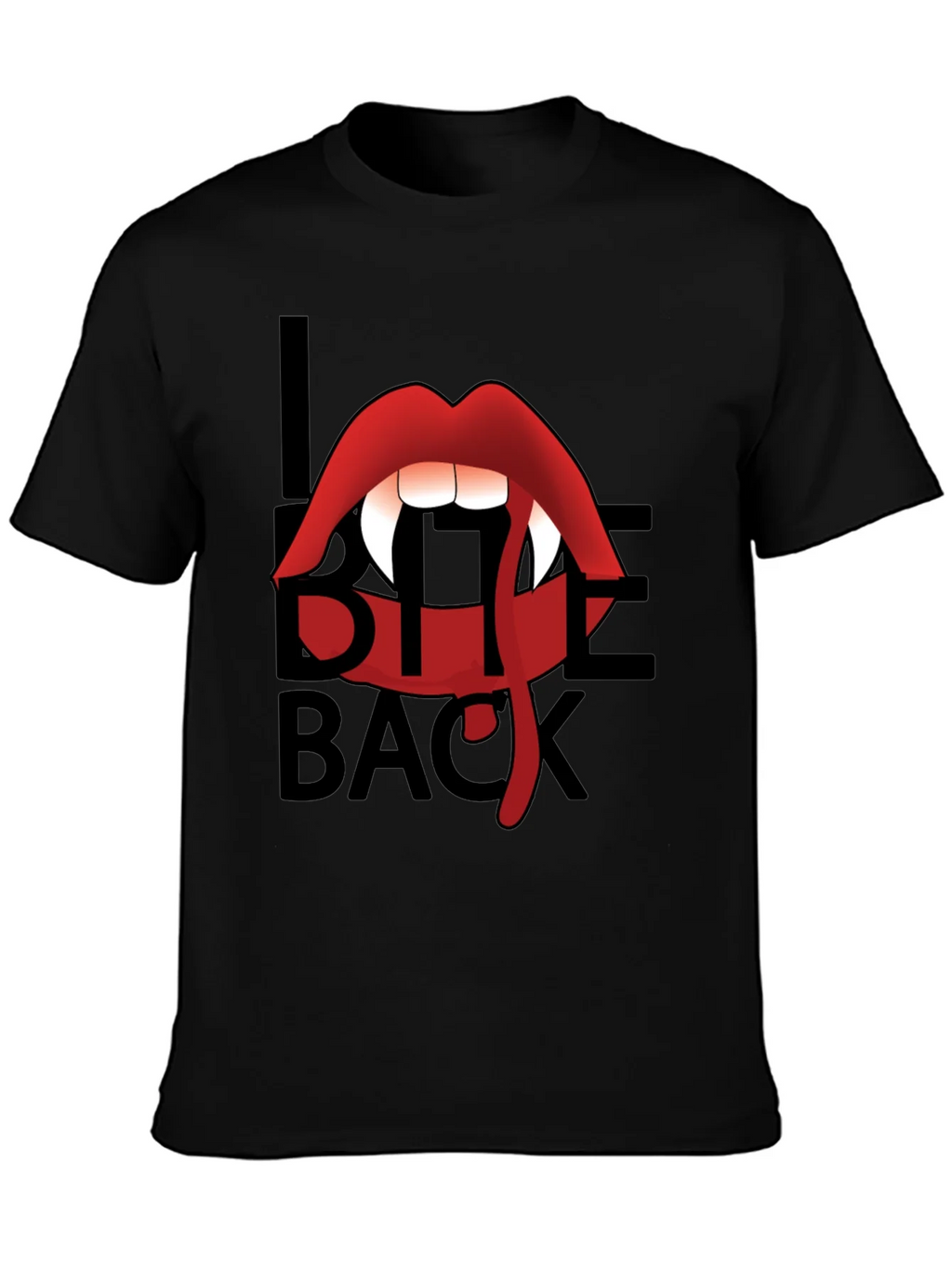 I Bite Back Vampire Lips T-Shirt product image 3